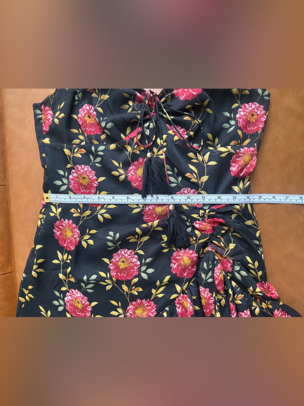 Two Sisters The Label Floral Ruffle Mini Dress | Sweetheart Neck | US 6 AU 10 - Picture 8 of 11